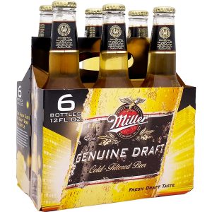 Bottles of Miller Genuine Draft.